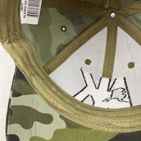 Alaska The Last Frontier Camp Hat Green Black Cotton Adjustable Baseball Cap - Picture 7 of 10